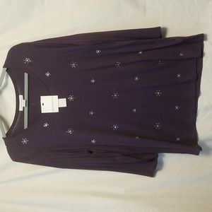 NWT Liz Claiborne Sequin Tee. Size XL.